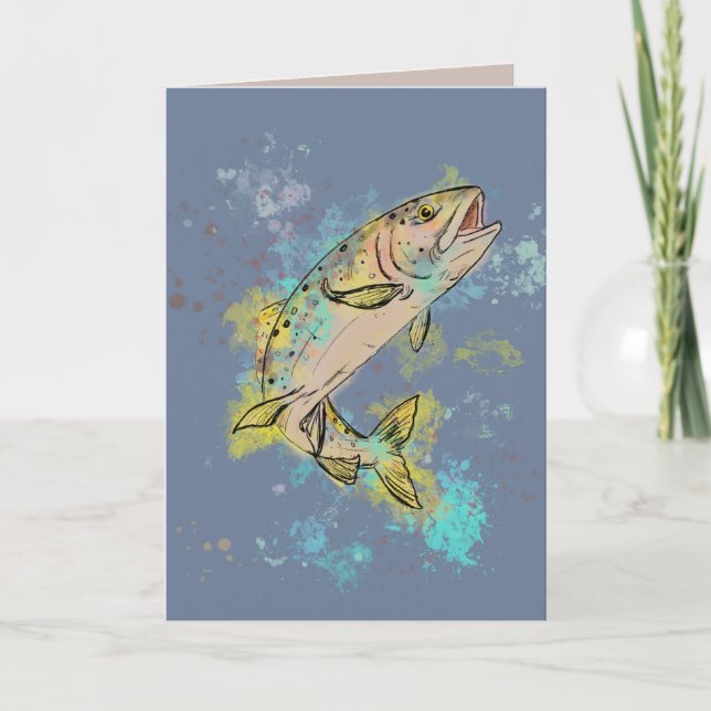 De Remerciements Carte vierge pliée Rainbow Trout (Devant)