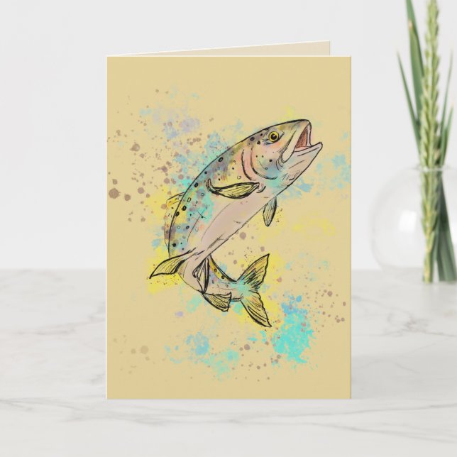 De Remerciements Carte vierge pliée Rainbow Trout (Devant)