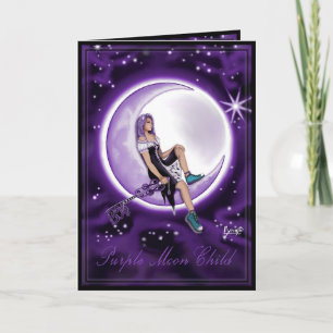 De Remerciements Carte vierge Purple Moon Child