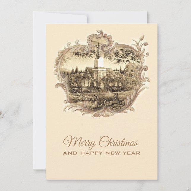 De Remerciements Carte Vintage Noël (Devant)