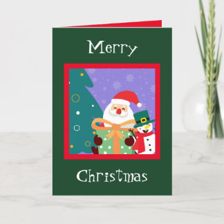 De Remerciements Carte Vintage personnalisée Père Noël & Snowman