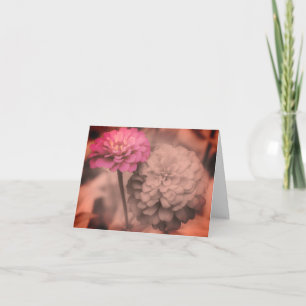 De Remerciements Carte Vintage Zinnia Flowers noir et blanc