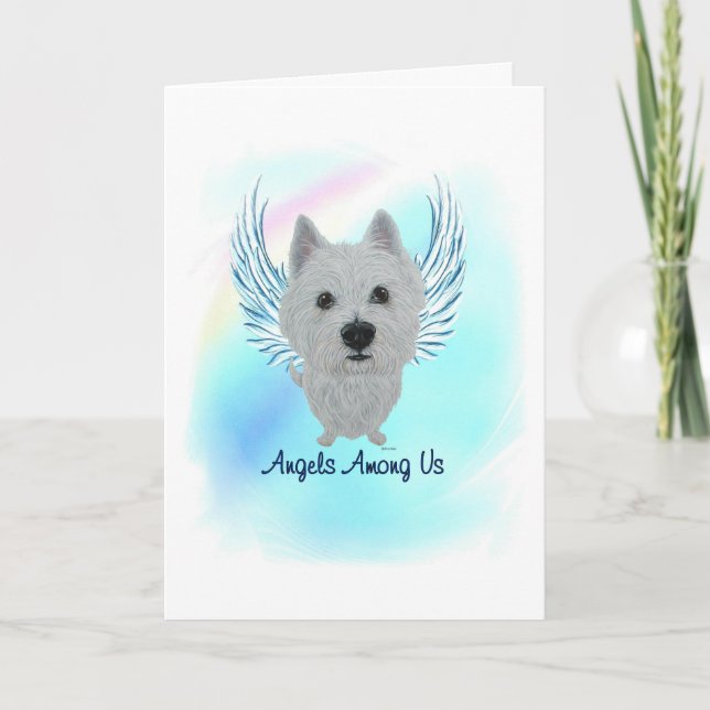 De Remerciements Carte Westie Angel Dog Pet Love Sympathy Card (Devant)