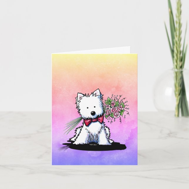 De Remerciements Carte Westie Terrier Valentine (Devant)