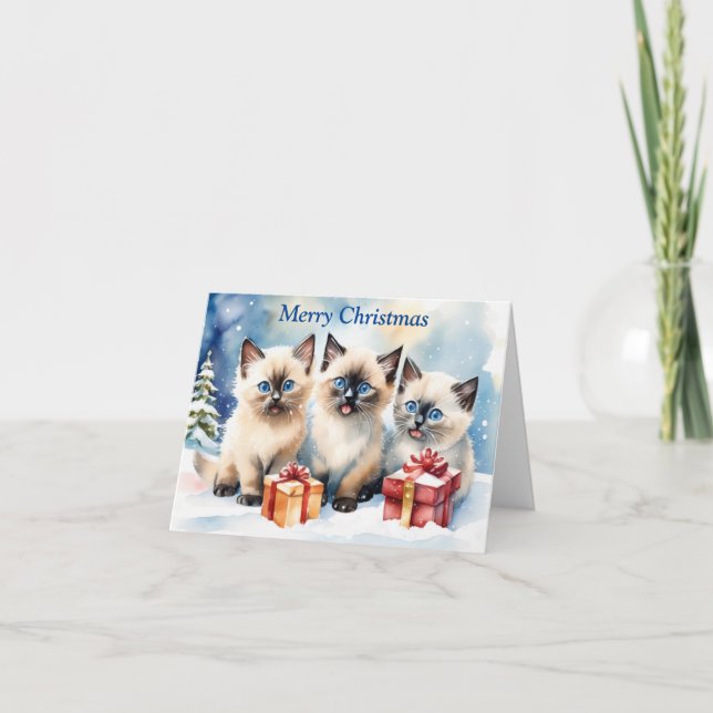 De Remerciements Carte Xmas Cute Kitten (Devant)