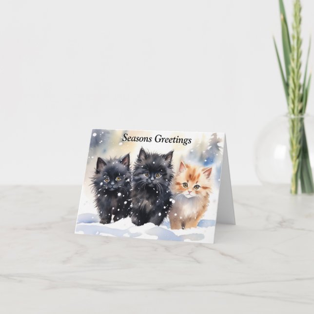 De Remerciements Carte Xmas Cute Kitten (Devant)