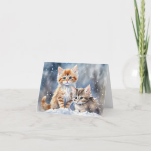 De Remerciements Carte Xmas Cute Kitten