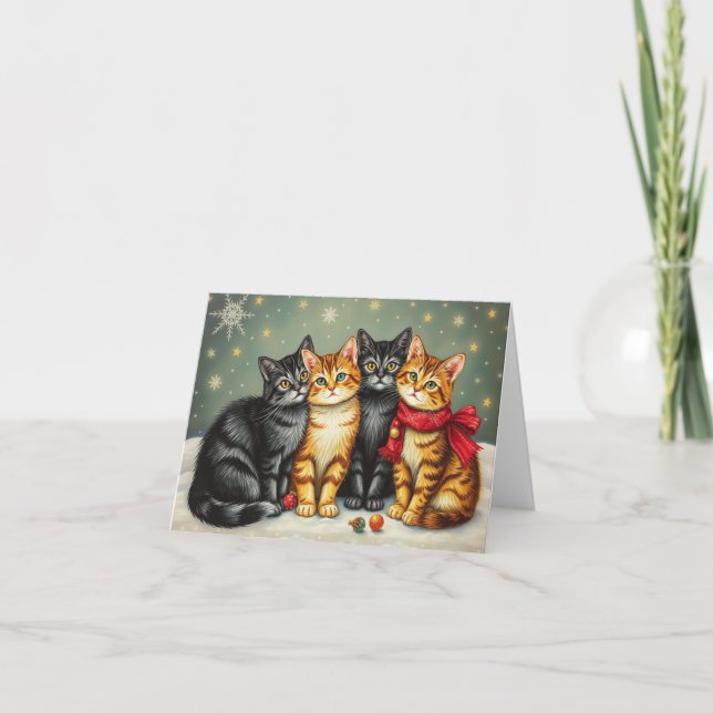 De Remerciements Carte Xmas Cute Kitten (Devant)