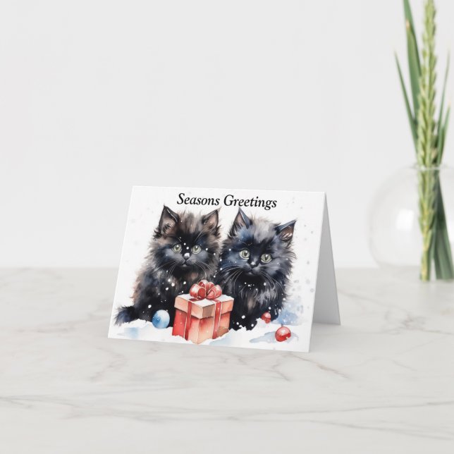 De Remerciements Carte Xmas Cute Kitten (Devant)