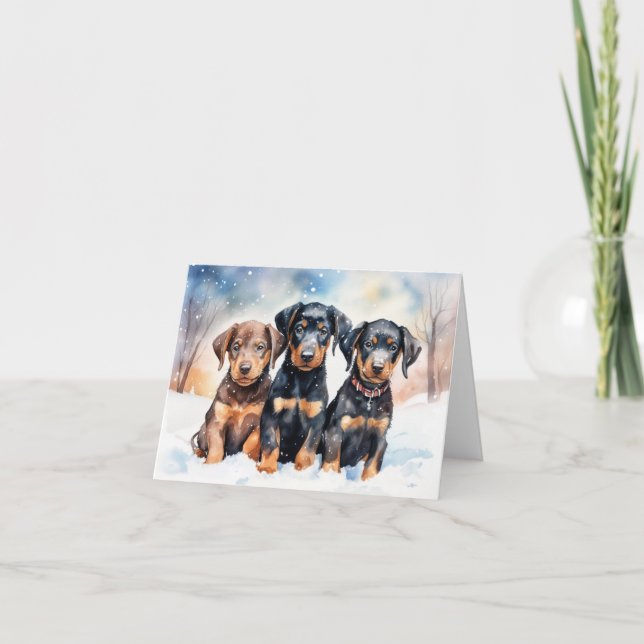 De Remerciements Carte Xmas Puppy (Devant)