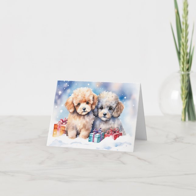 De Remerciements Carte Xmas Puppy (Devant)