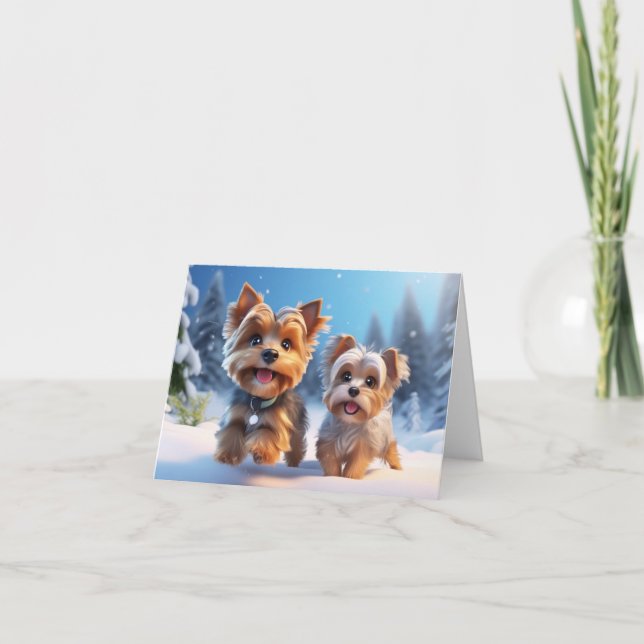 De Remerciements Carte Xmas Puppy (Devant)