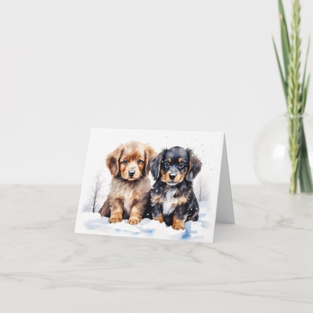 De Remerciements Carte Xmas Puppy (Devant)
