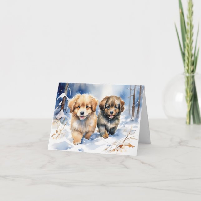 De Remerciements Carte Xmas Puppy (Devant)