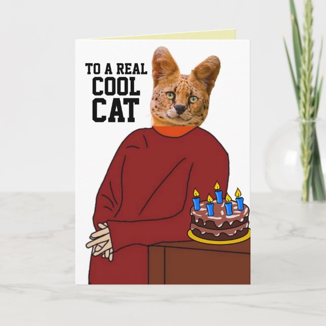 DE REMERCIEMENTS CHAT GINGER EN CARTE D'ANNIVERSAIRE SWEATER (Devant)