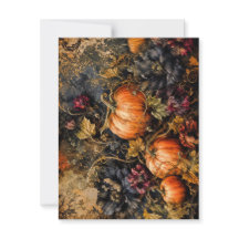 Citrouilles élégantes d'automne et carte florale s