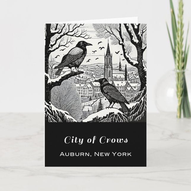 De Remerciements City of Crows 5x7 Carte pliée, vide à l'intérieur (Devant)