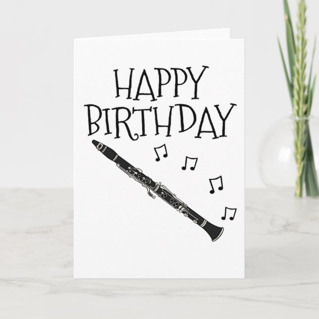 De Remerciements Clarinet carte d'anniversaire Woodwind Musicien (Devant)