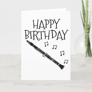 De Remerciements Clarinet carte d'anniversaire Woodwind Musicien