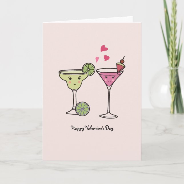 De Remerciements Cocktails Carte Saint-Valentin - Pour les amoureux (Devant)
