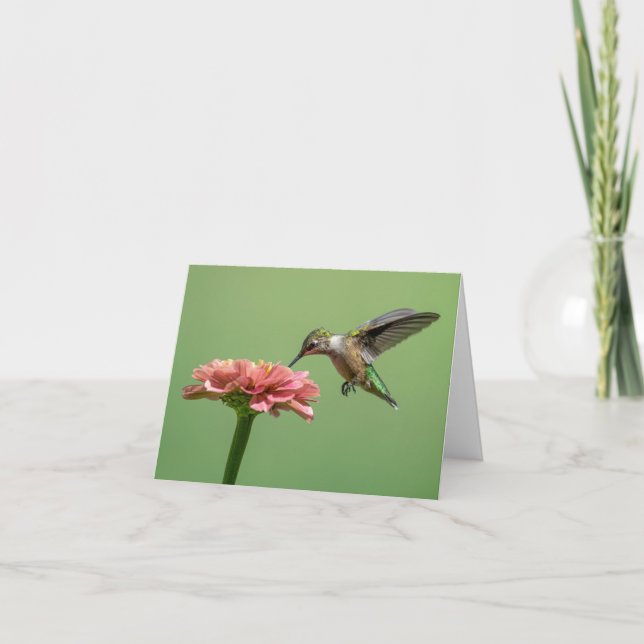De Remerciements Colibri Avec Carte Flower Note (Devant)