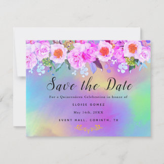 De Remerciements Colorful Gold Quinceañera Enregistrer la carte Dat