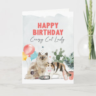 De Remerciements Crazy Cat Lady Carte d'anniversaire