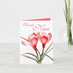 De Remerciements Crocus "Merci Nan" carte mère rouge rose