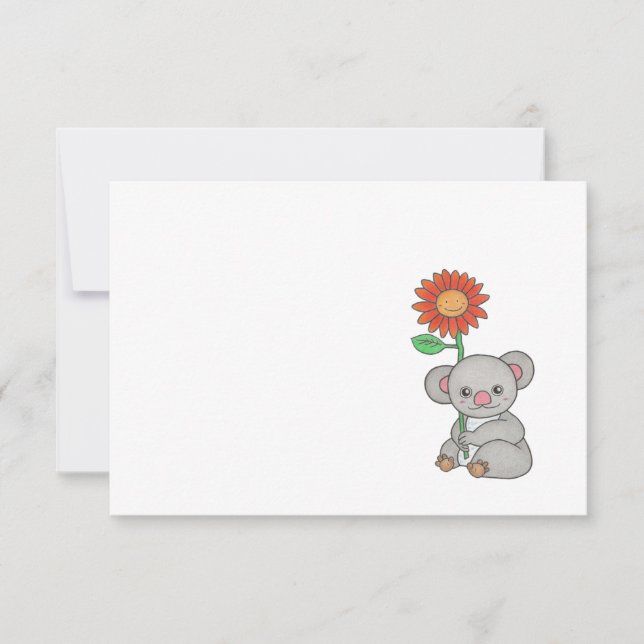 De Remerciements Cute Koala N'Importe Quelle Occasion Simple Carte  (Devant)