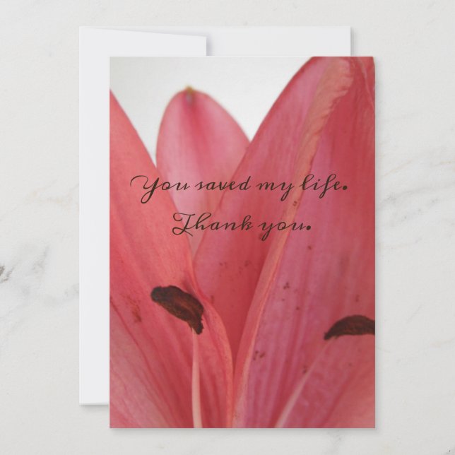 De Remerciements Des pétales roses plats que tu as sauvés ma carte  (Devant)