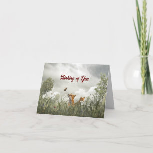 DE REMERCIEMENTS DEUX FOX PENSANT À VOTRE CARTE