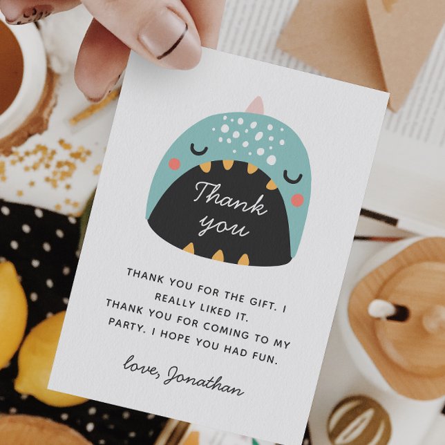 De Remerciements Dinosaur bleu amusant. Carte d'anniversaire pour b (Créateur téléchargé)