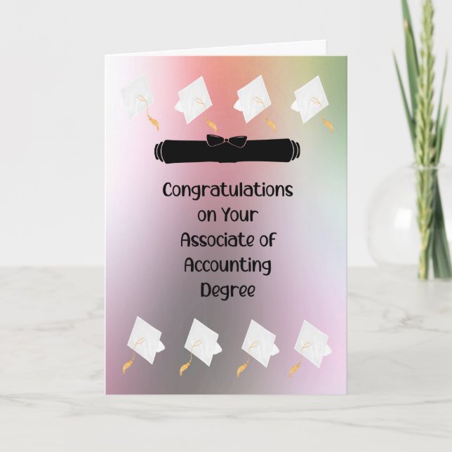 De Remerciements Diplôme associé en comptabilité avec carte Casquet (Devant)