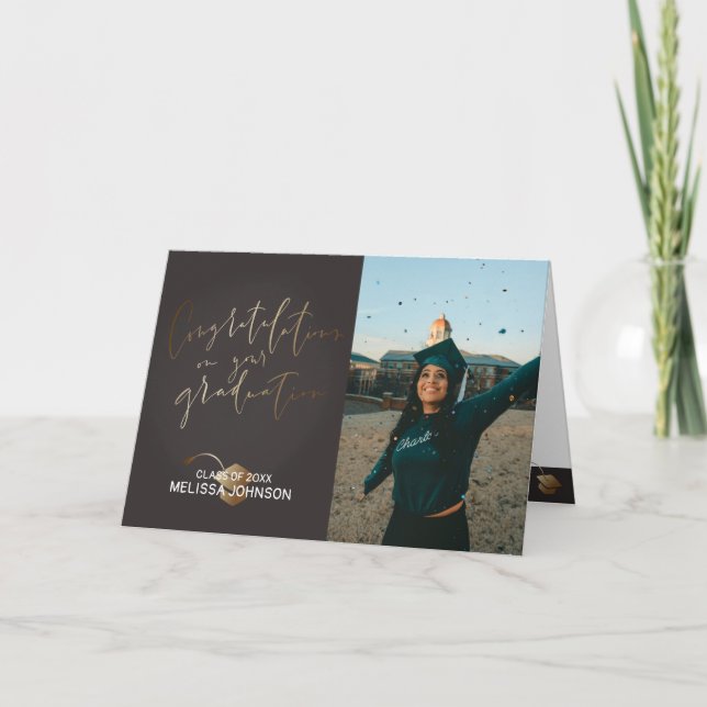 De Remerciements Diplômes sur votre carte noire et or (Devant)