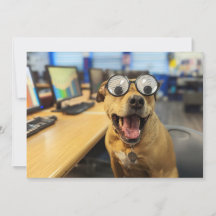 Drôle Chien Googly Eyes, coloré, heureux Carte pho