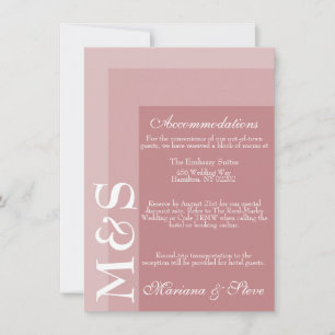 De Remerciements Dusty Rose Moderne Mariage Carte d'hébergement