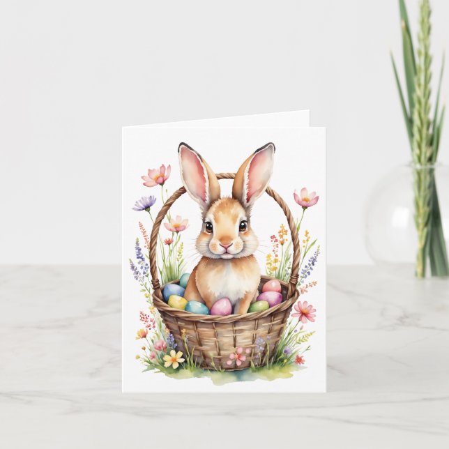 De Remerciements Easter Bunny Aquarelle Carte Pâques 2 (Devant)