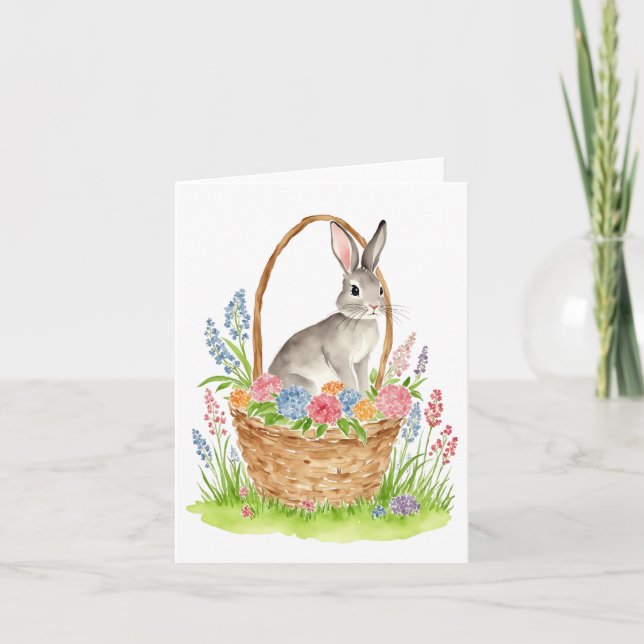 De Remerciements Easter Bunny Aquarelle Carte Pâques 4 (Devant)