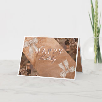 De Remerciements Elégant Brown Floral Bonne carte d'anniversaire