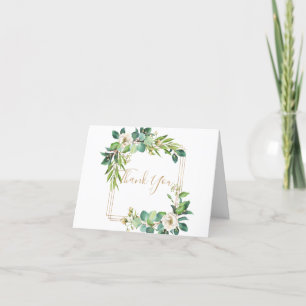 De Remerciements Elégant Eucalyptus Aquarelle et carte Rose