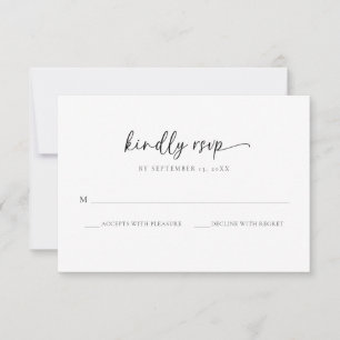 De Remerciements Elégant Monogramme noir et blanc Mariage carte RSV