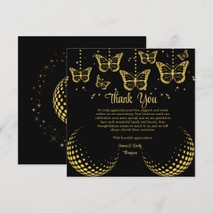 De Remerciements Elégante carte Black & Gold pour anniversaire Mari
