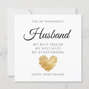 De Remerciements Élégante carte d'anniversaire du Mariage du mari d