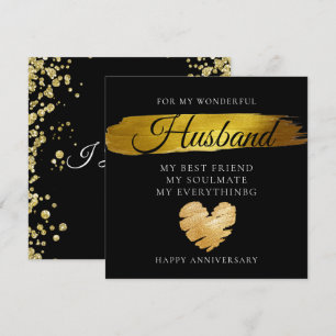 De Remerciements Élégante carte d'anniversaire Mariage Gold Husband