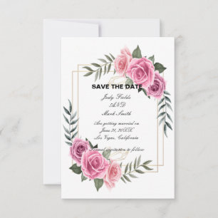 De Remerciements Élégante Rose Géométrique Enregistrer La Carte Dat