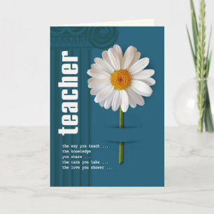De Remerciements Enseignant Merci. Carte personnalisée Daisy Design