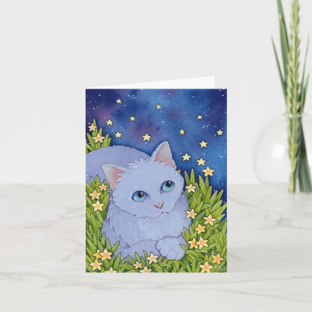 De Remerciements Fairy Cats Affirmation chat mignon fée carte STARS (Devant)