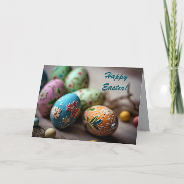 DE REMERCIEMENTS FANCY EASTER EGG - CARTE RELIGIEUSE (Devant)