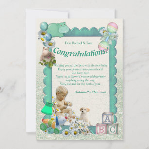 De Remerciements Félicitations Nouvelle carte bébé