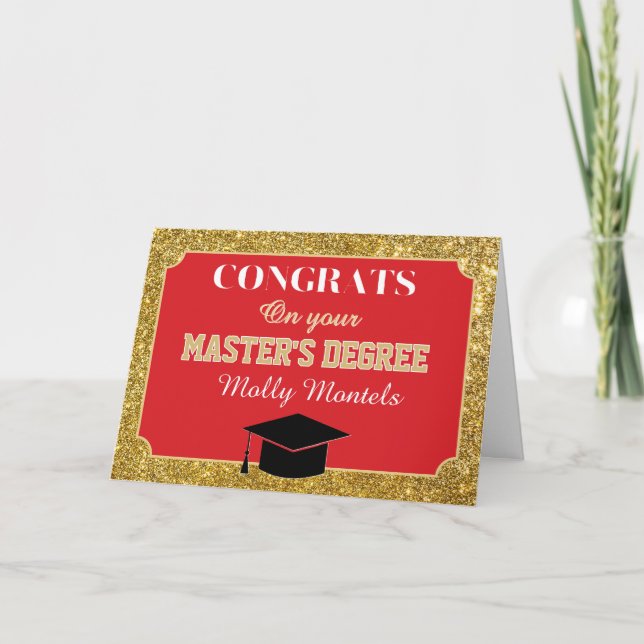 De Remerciements Félicitations pour la maîtrise ! Carte personnalis (Devant)